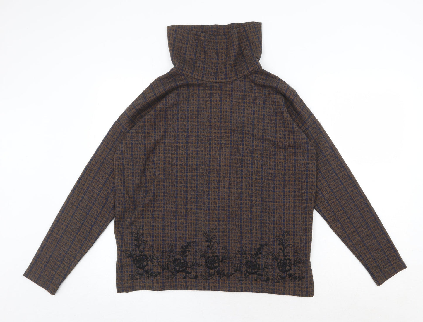 NEXT Womens Brown Geometric Polyester Pullover Sweatshirt Size 12 Pullover