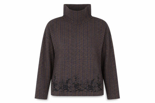 NEXT Womens Brown Geometric Polyester Pullover Sweatshirt Size 12 Pullover