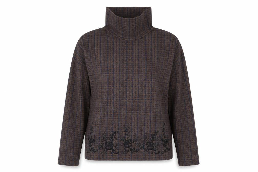NEXT Womens Brown Geometric Polyester Pullover Sweatshirt Size 12 Pullover