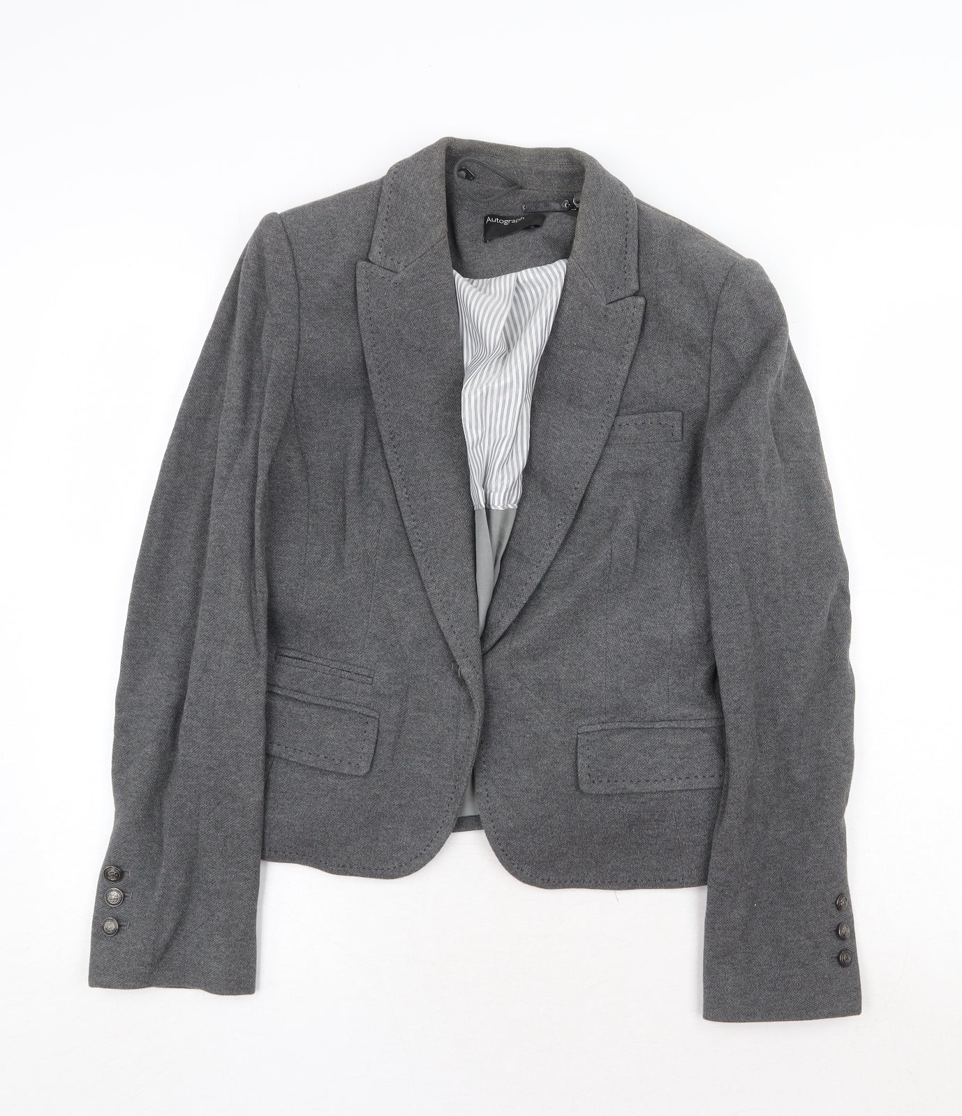 Marks and Spencer Womens Grey Jacket Blazer Size 12 Button