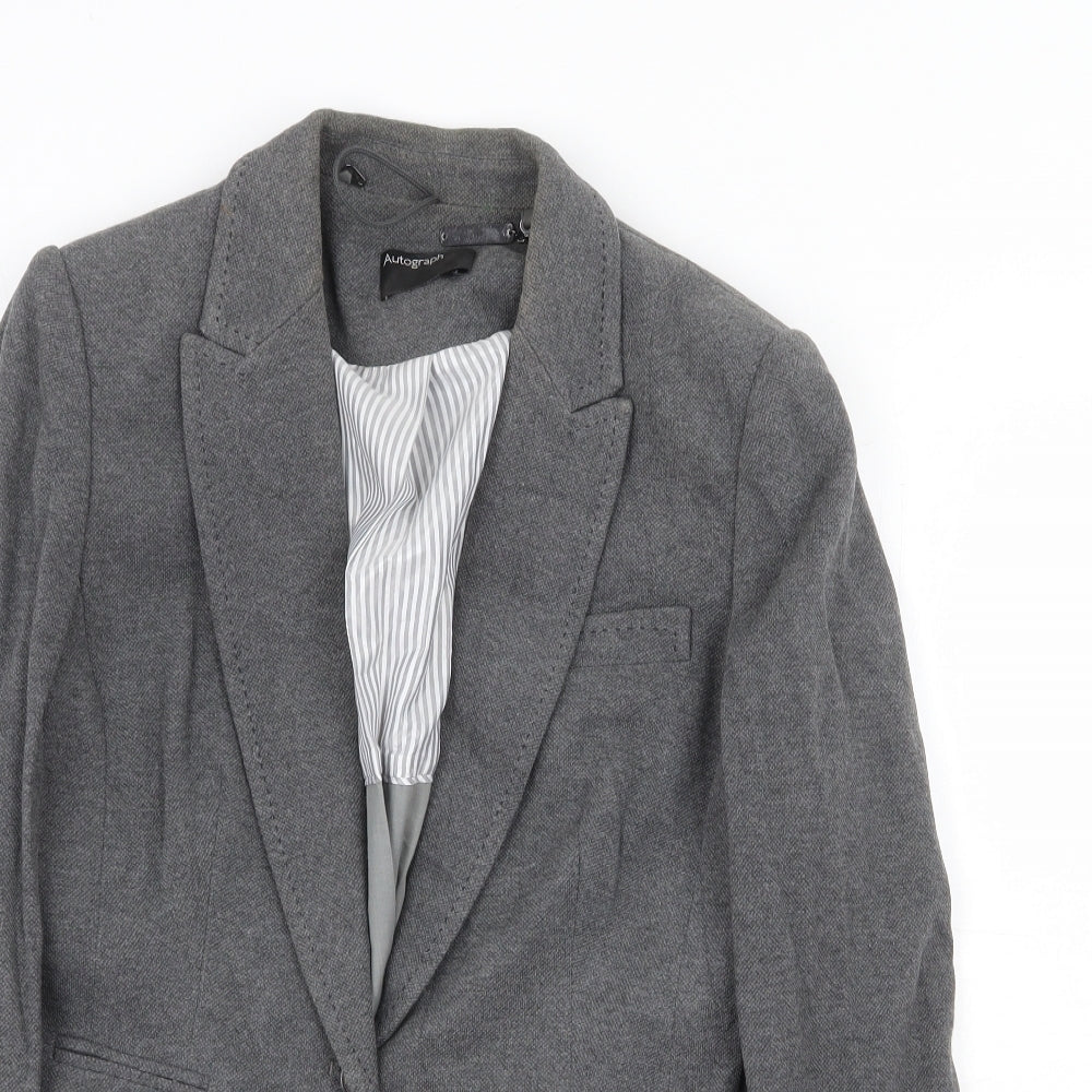 Marks and Spencer Womens Grey Jacket Blazer Size 12 Button