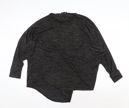 New Look Womens Grey Round Neck Polyester Pullover Jumper Size M