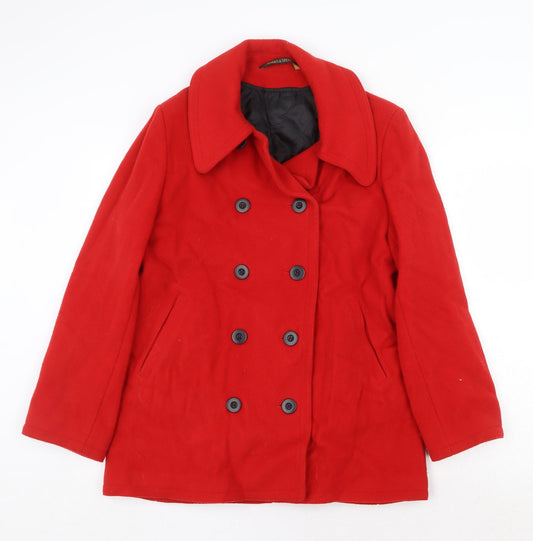 Marks and Spencer Womens Red Jacket Size 10 Button