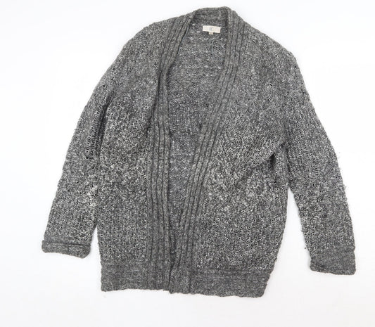 CC Womens Grey V-Neck Nylon Cardigan Jumper Size M