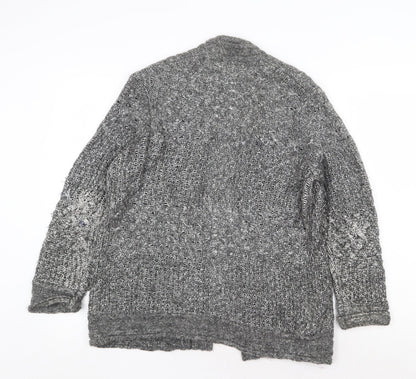 Country Casuals Womens Grey V-Neck Nylon Cardigan Jumper Size M