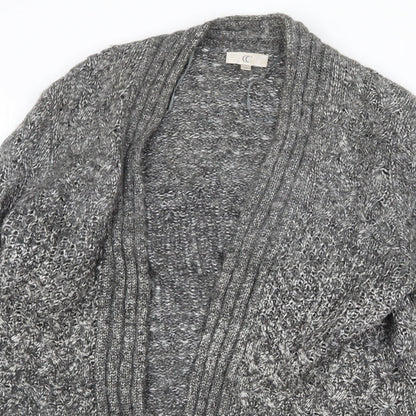 Country Casuals Womens Grey V-Neck Nylon Cardigan Jumper Size M