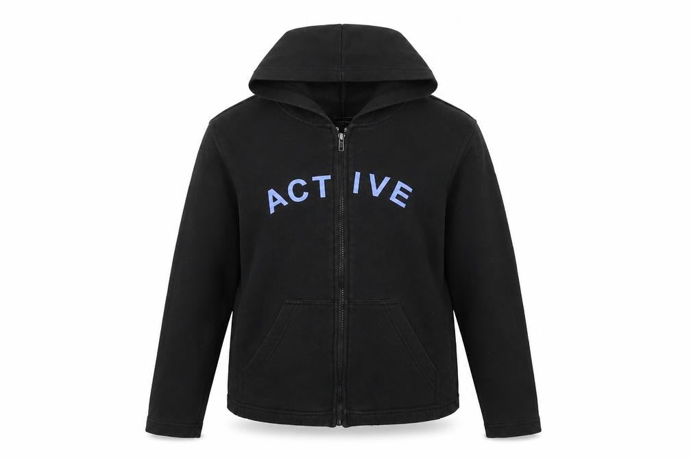 Crosshatch Womens Black Cotton Full Zip Hoodie Size 10 Zip - Active