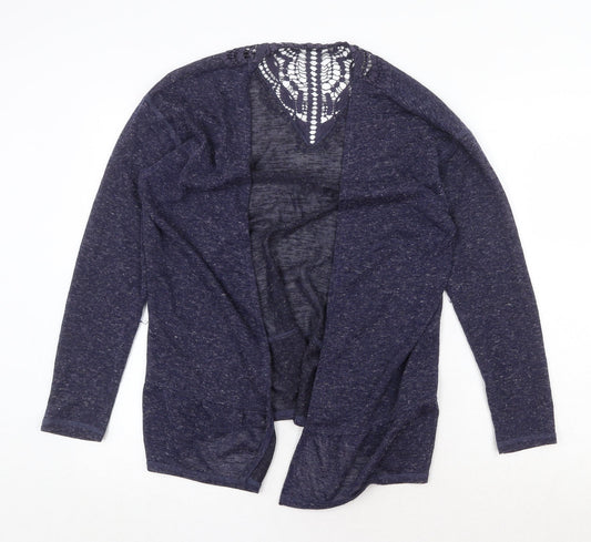 Marks and Spencer Womens Blue V-Neck Polyester Cardigan Jumper Size 12