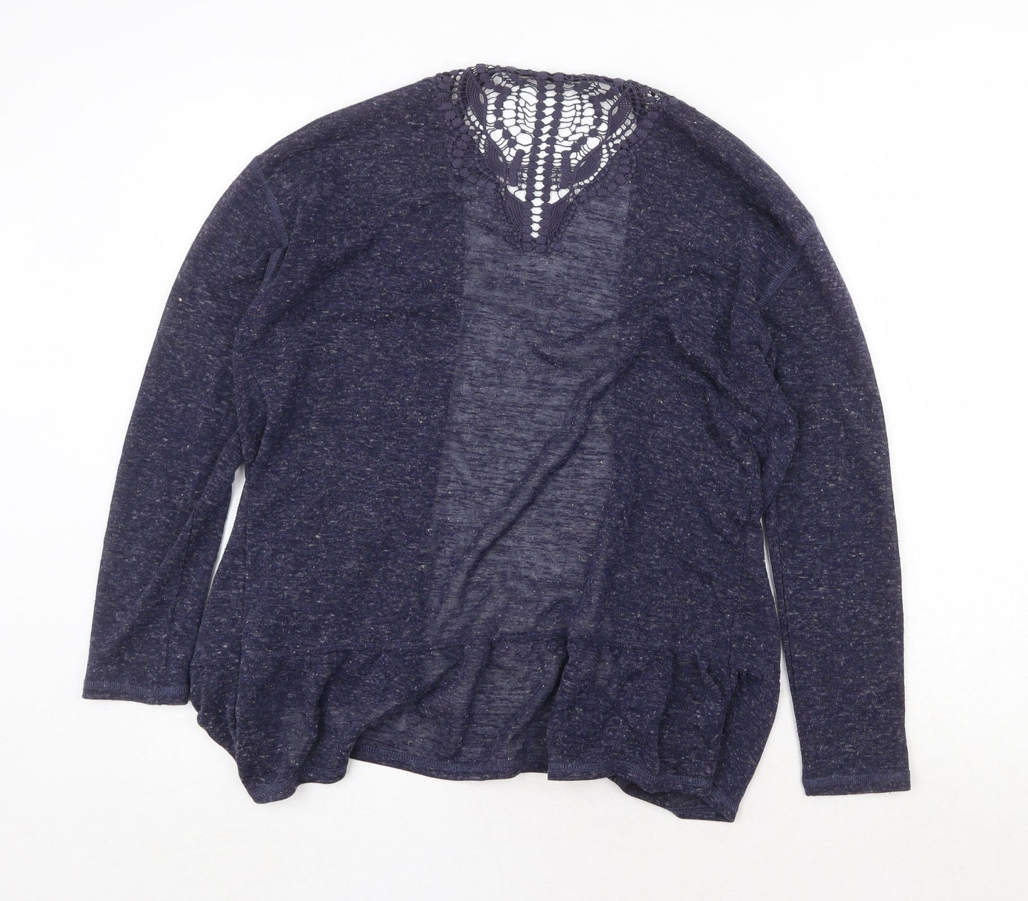 Marks and Spencer Womens Blue V-Neck Polyester Cardigan Jumper Size 12