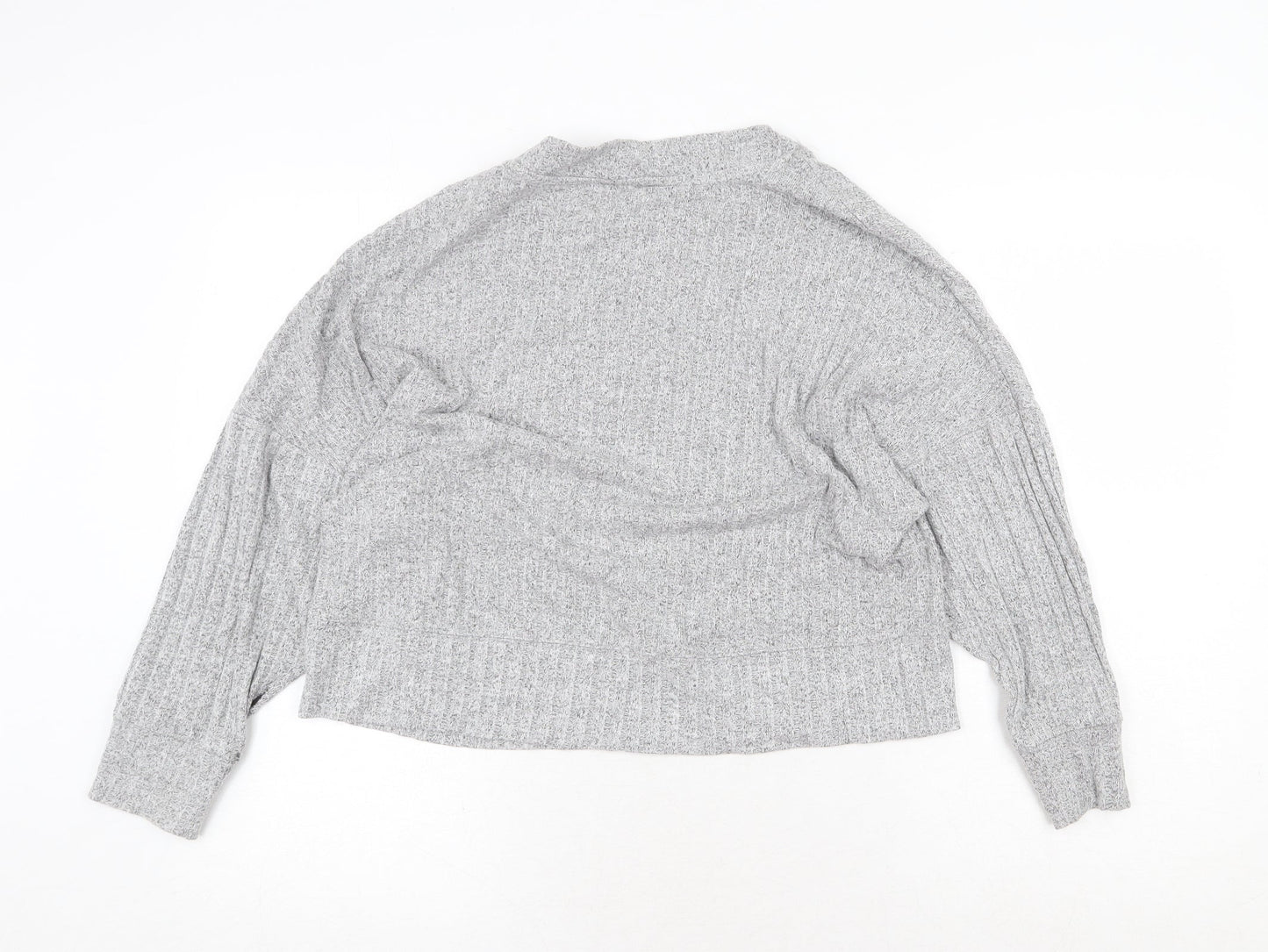 Marks and Spencer Womens Grey Round Neck Viscose Pullover Jumper Size 10