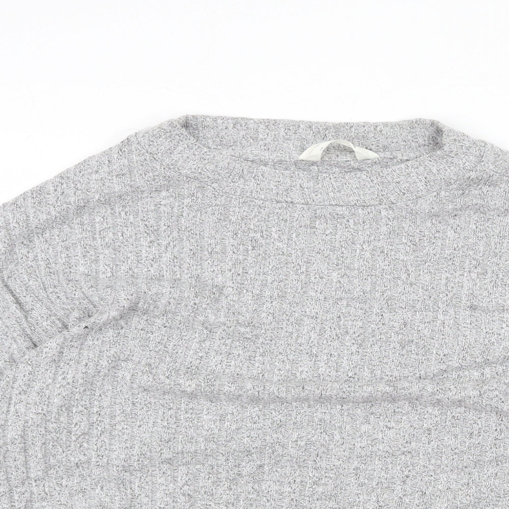 Marks and Spencer Womens Grey Round Neck Viscose Pullover Jumper Size 10