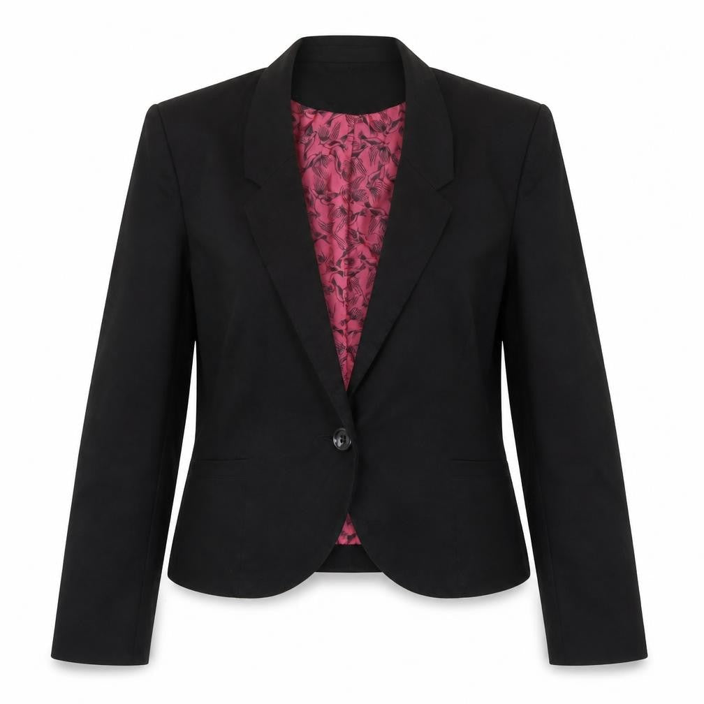 H&M Womens Black Jacket Blazer Size 8 Button