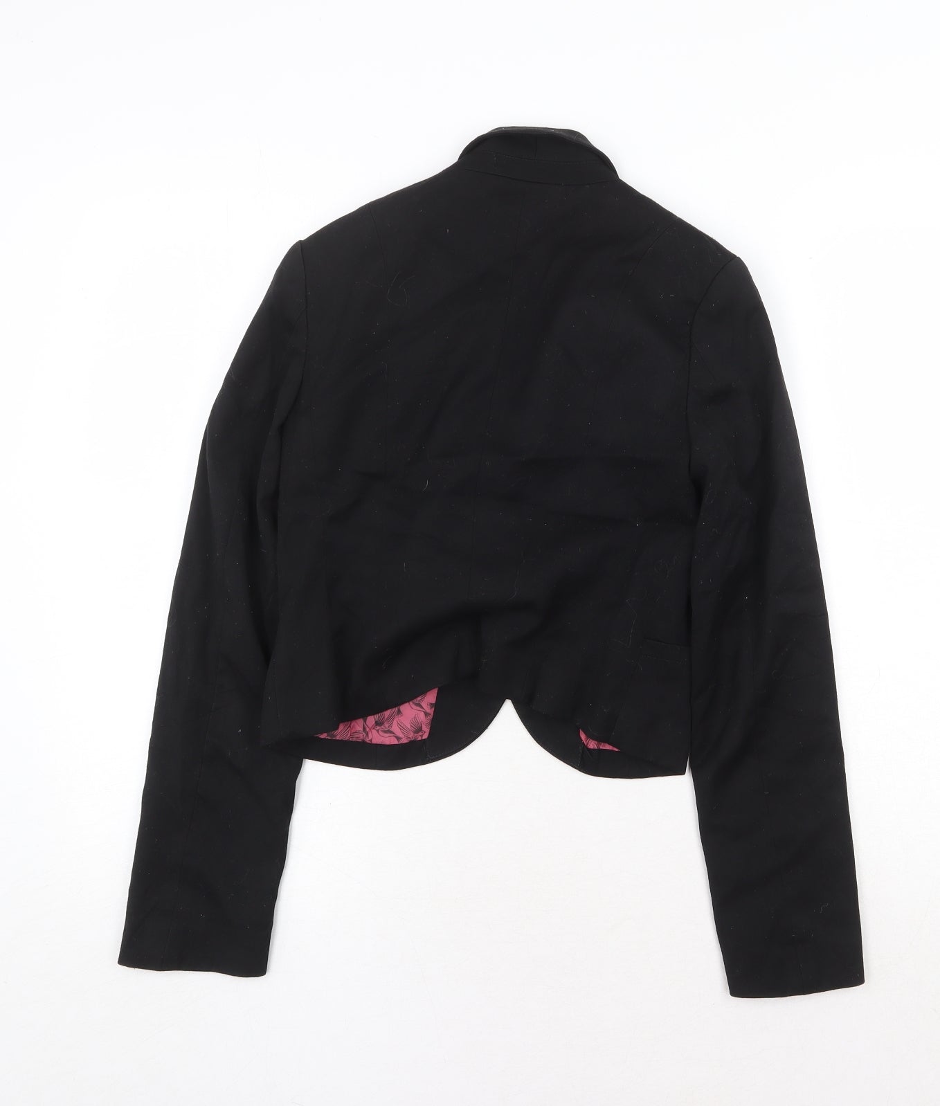 H&M Womens Black Jacket Blazer Size 8 Button