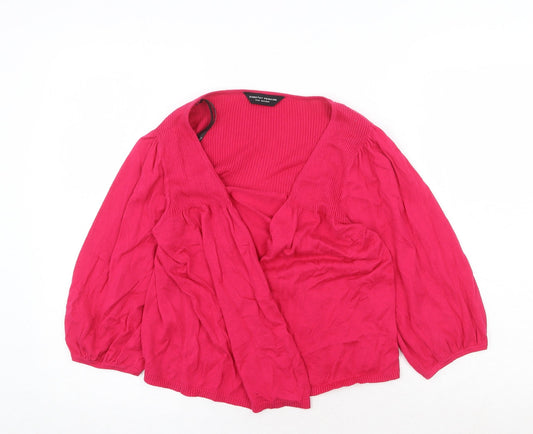 Dorothy Perkins Womens Pink V-Neck Cotton Cardigan Jumper Size 14