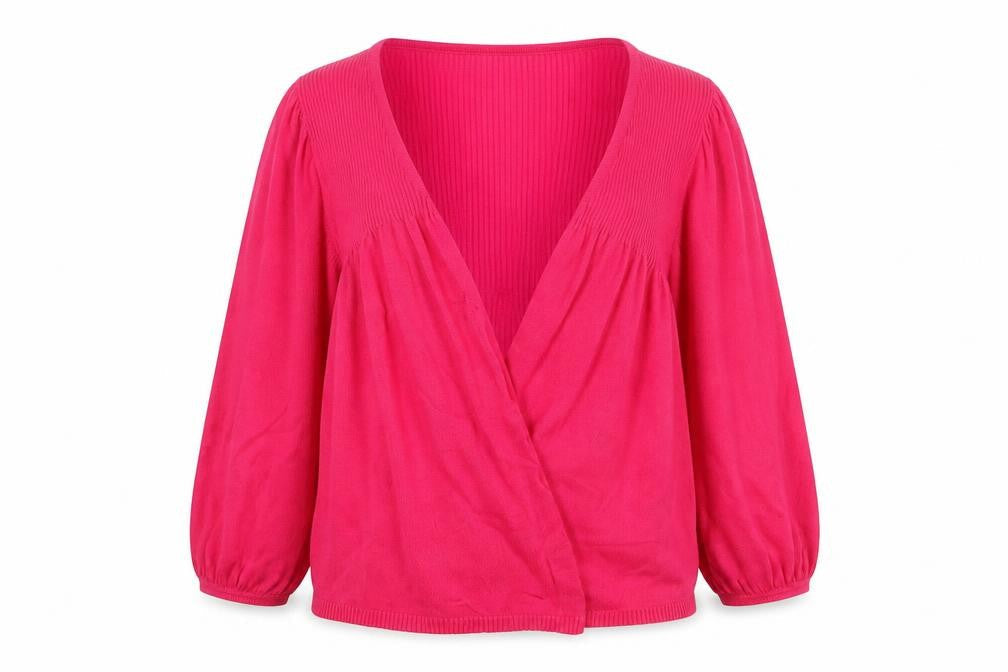 Dorothy Perkins Womens Pink V-Neck Cotton Cardigan Jumper Size 14