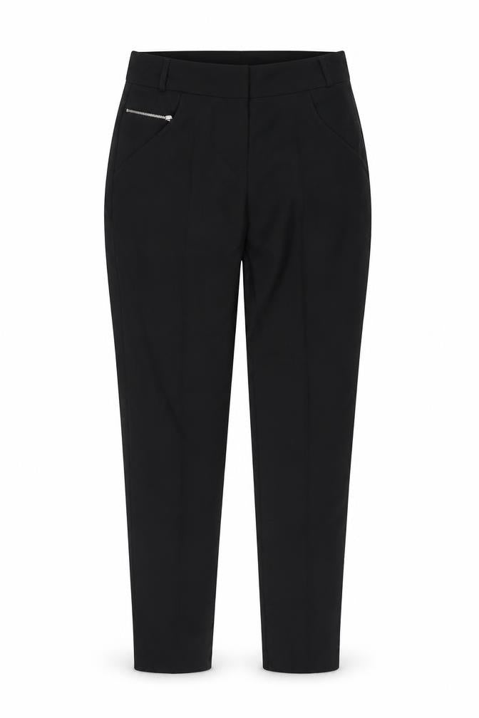 Select Womens Black Polyester Trousers Size 8 Regular Zip