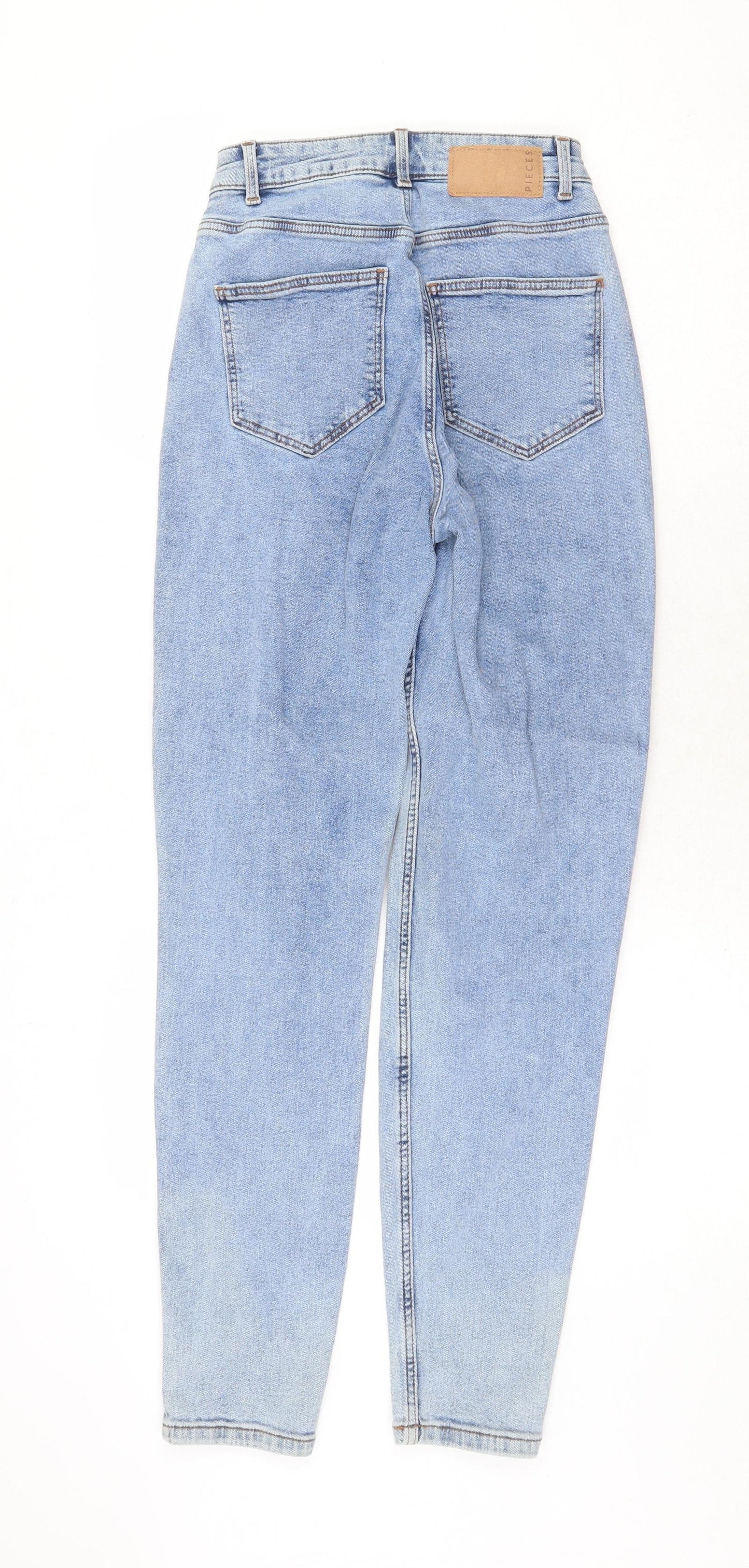 Pieces Womens Blue Cotton Skinny Jeans Size XS Regular Zip