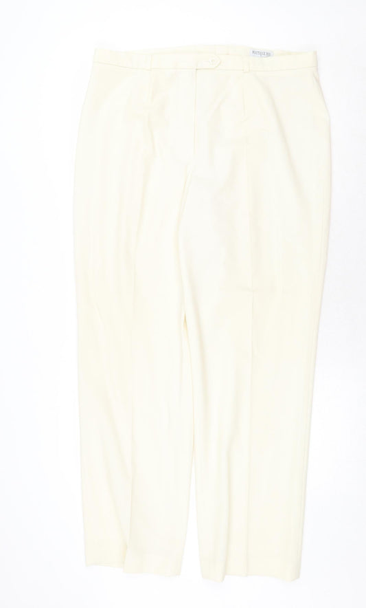 Boutique Bis Womens Ivory Polyester Trousers Size 20 Regular Zip