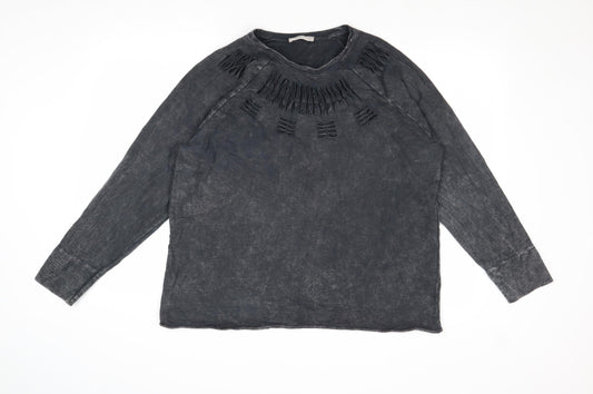 The Label Womens Grey Cotton Pullover Sweatshirt Size 12 Pullover