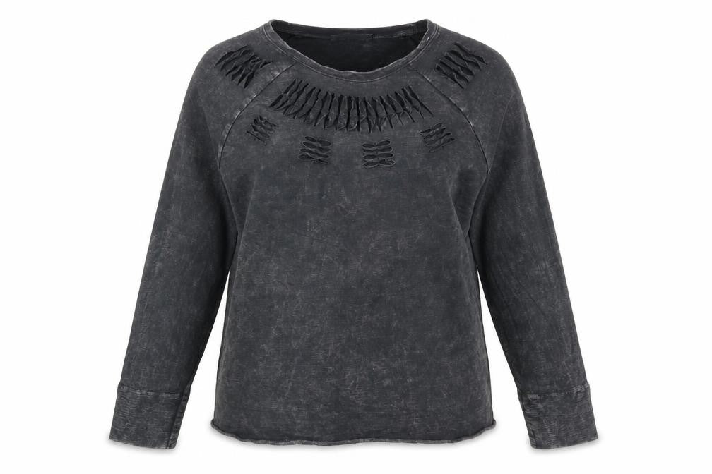 The Label Womens Grey Cotton Pullover Sweatshirt Size 12 Pullover