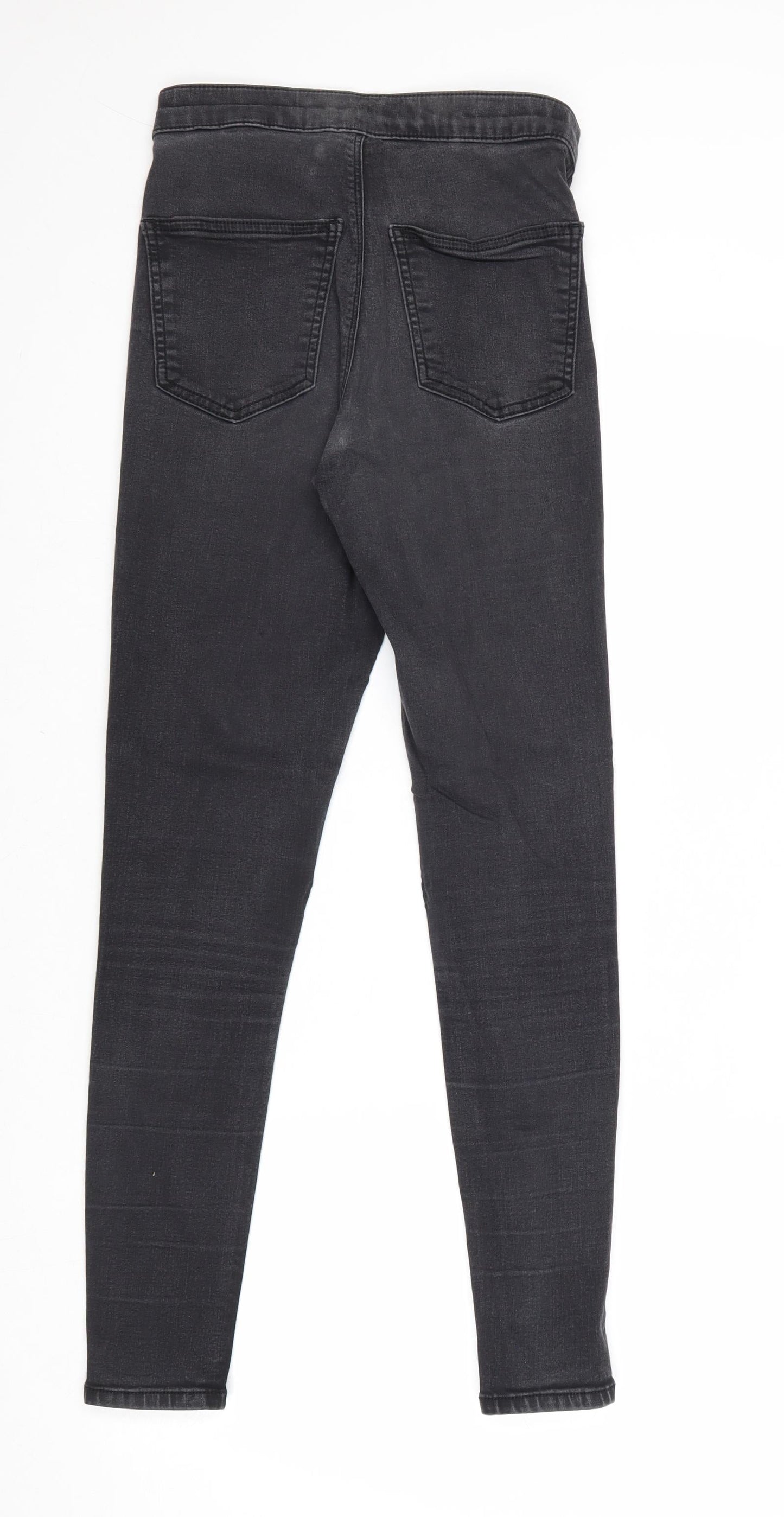 Topshop Womens Grey Cotton Skinny Jeans Size 28 Regular Zip
