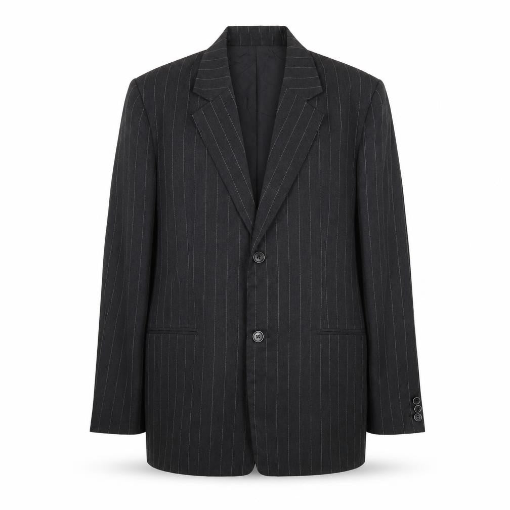 St-Martins Mens Grey Polyester Jacket Suit Jacket Size 38 Regular - Pinstripe