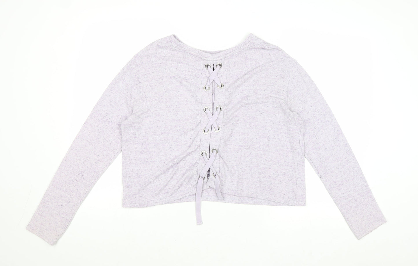 New Look Womens Purple Round Neck Viscose Pullover Jumper Size M