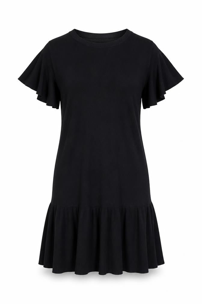 H&M Womens Blue Acrylic T-Shirt Dress Size S Round Neck Pullover