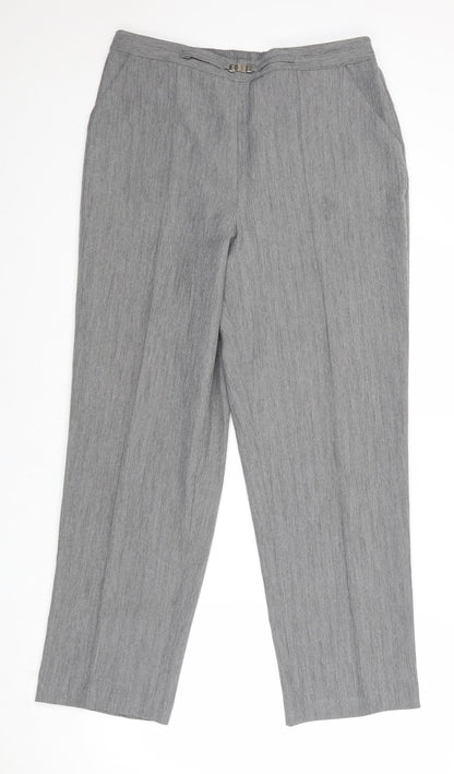 Classics Womens Grey Polyester Trousers Size 16 Regular
