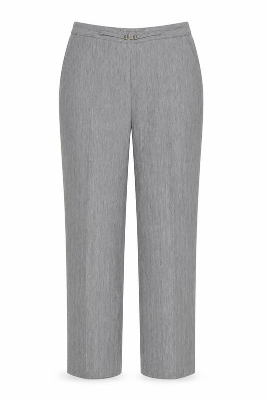 Classic Womens Grey Polyester Trousers Size 16 Regular