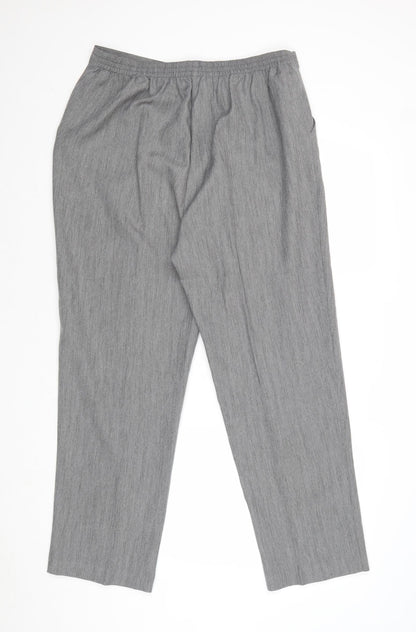Classics Womens Grey Polyester Trousers Size 16 Regular
