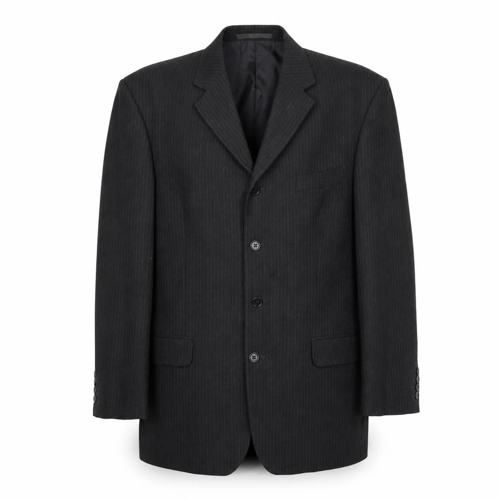 Jonathan Adams Mens Grey Striped Viscose Jacket Suit Jacket Size 42 Regular