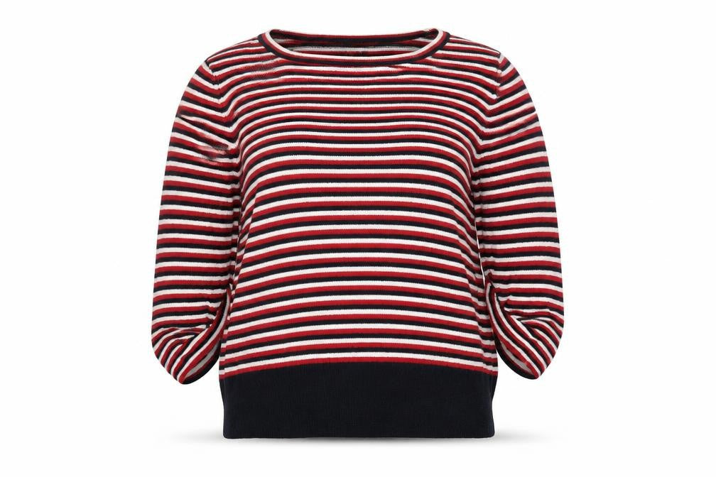 POP Womens Multicoloured Boat Neck Striped Acrylic Pullover Jumper Size S