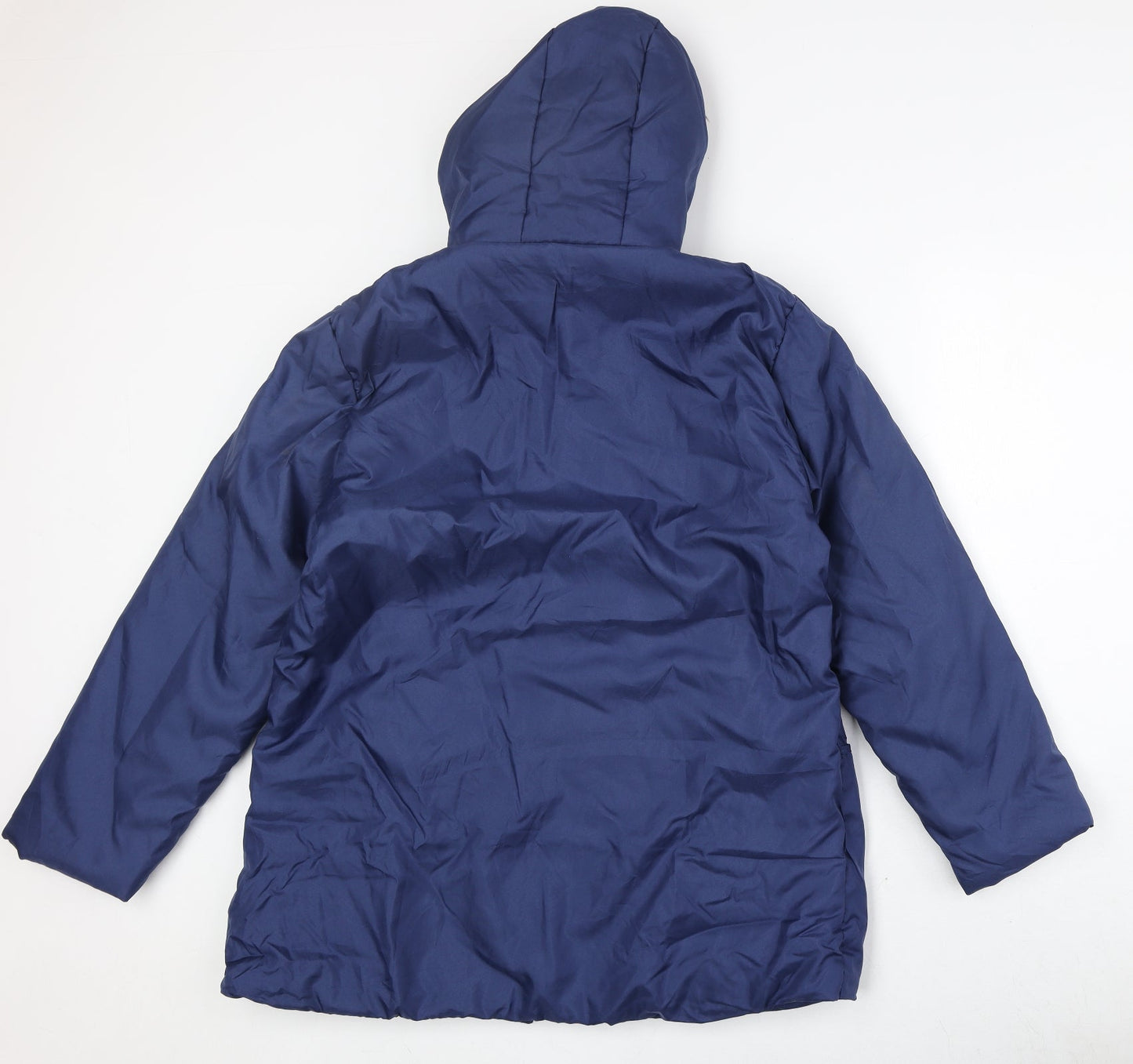 Anne De Lancay Womens Blue Quilted Jacket Size M Snap
