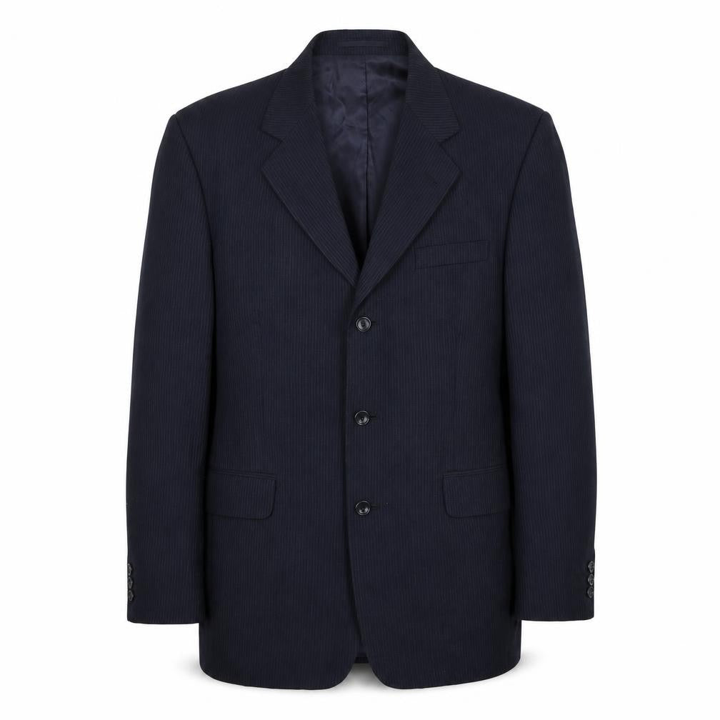Hadleigh & Taylor Mens Blue Striped Wool Jacket Suit Jacket Size 40 Regular