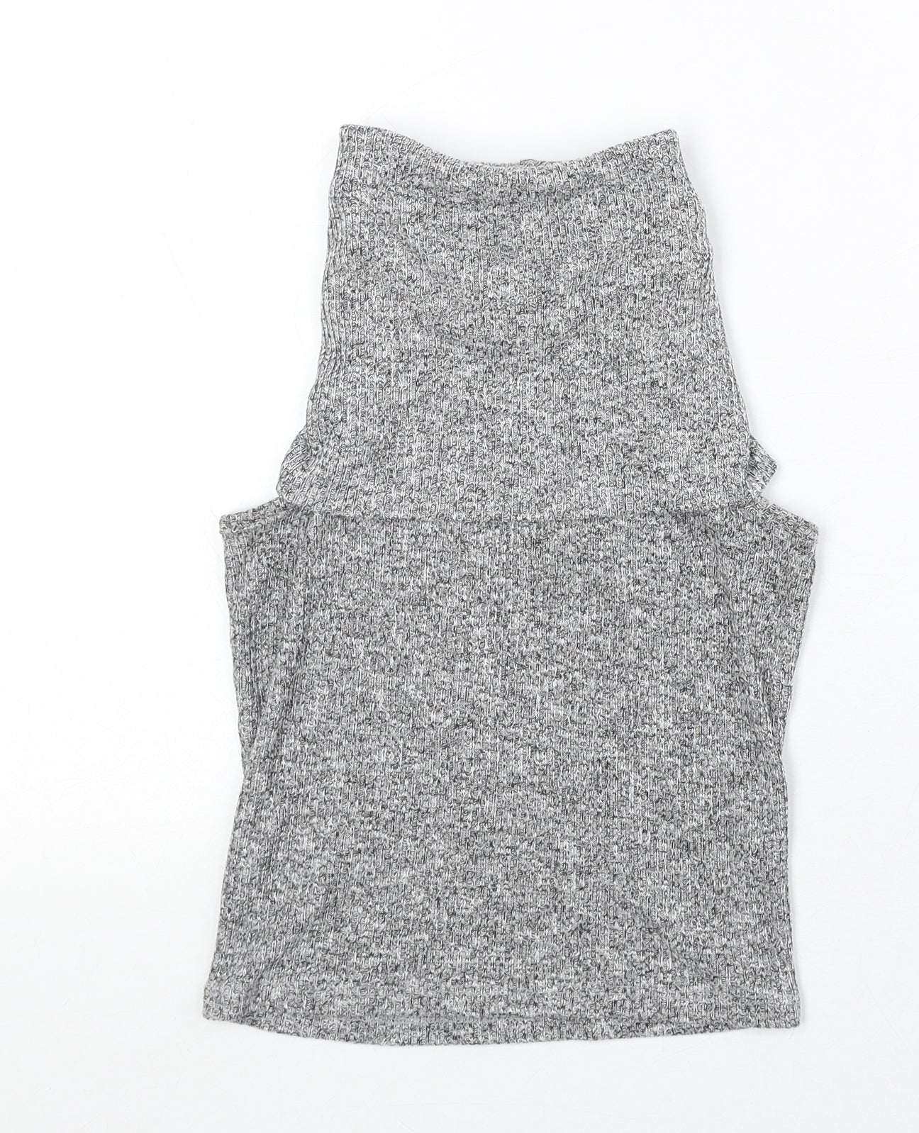 River Island Womens Green Geometric Polyester Basic Tank Size 10 Roll Neck