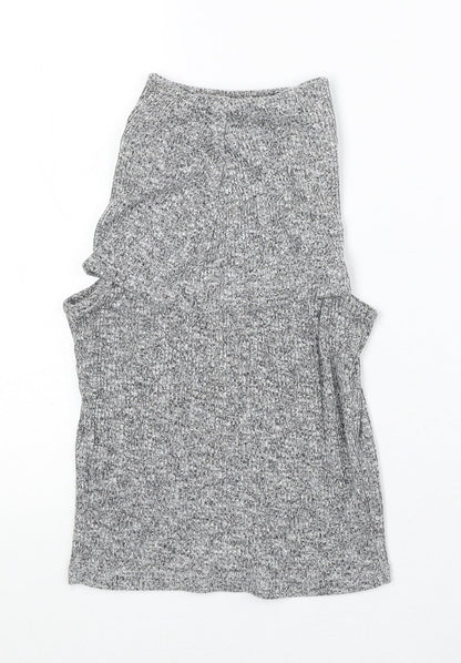 River Island Womens Green Geometric Polyester Basic Tank Size 10 Roll Neck