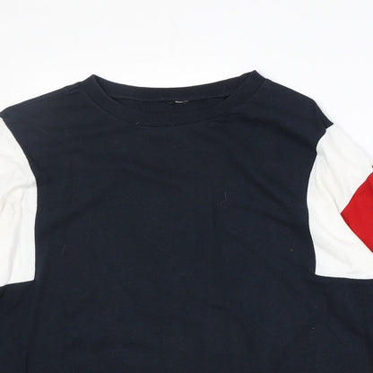 H&M Womens Multicoloured Colourblock 100% Cotton Pullover Sweatshirt Size M Pullover