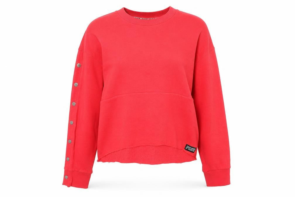 PINK Womens Red Cotton Pullover Sweatshirt Size M Pullover