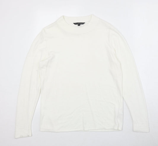 Bonmarché Womens Ivory Round Neck Acrylic Pullover Jumper Size 14