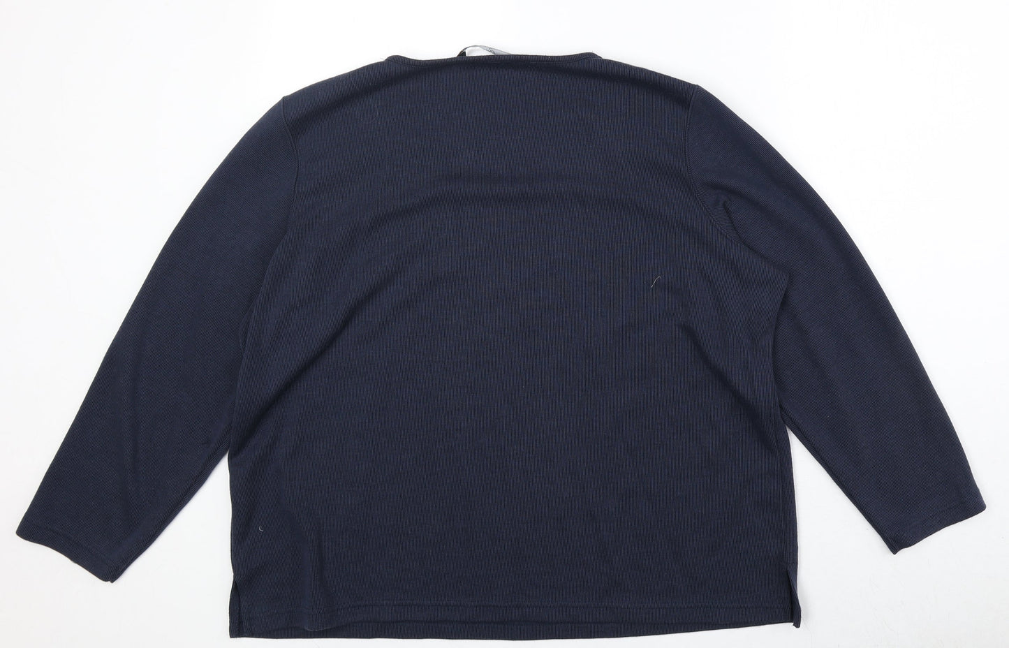 Bonmarché Womens Blue V-Neck Polyester Pullover Jumper Size L