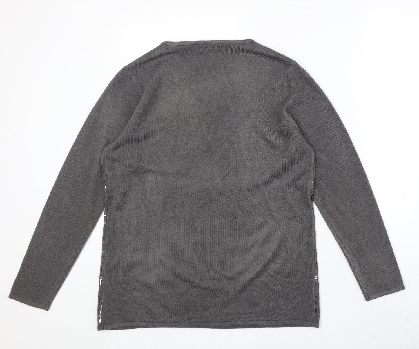 Damart Womens Brown V-Neck Acrylic Pullover Jumper Size 14 - Size 14-16