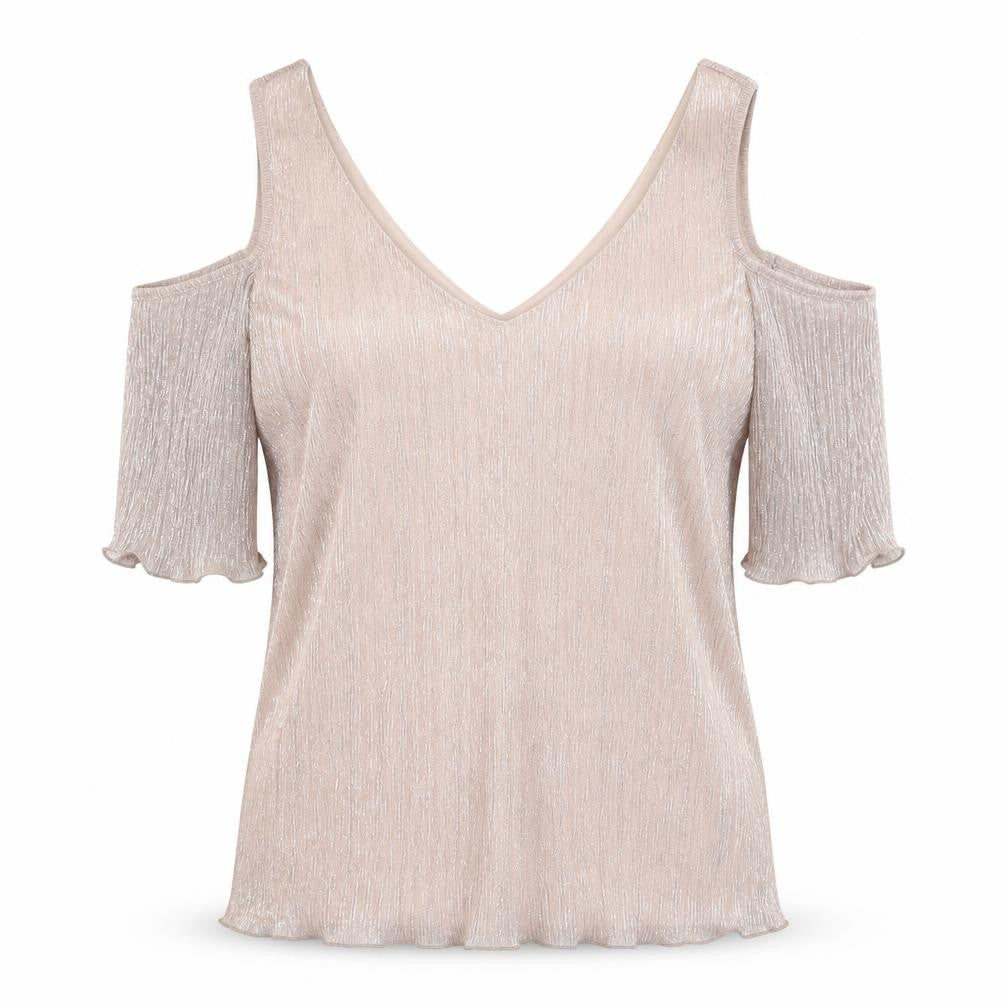 Roman Womens Pink Polyester Basic Tank Size 10 V-Neck - Cold Shoulder