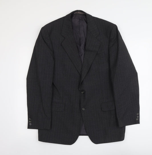 Marks and Spencer Mens Grey Striped Polyester Jacket Suit Jacket Size M Regular