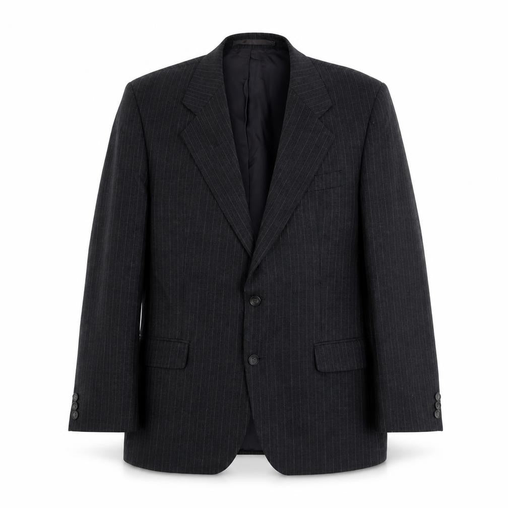 Marks & Spencer Mens Grey Striped Polyester Jacket Suit Jacket Size M Regular