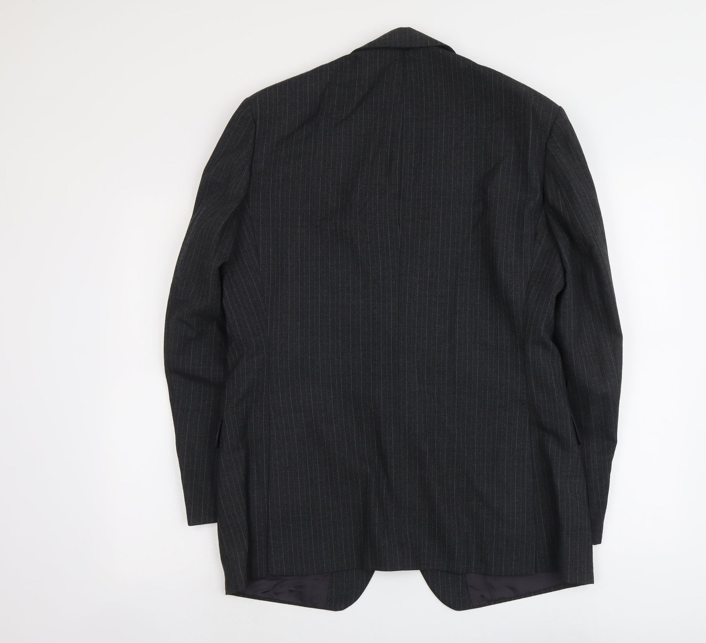 Marks and Spencer Mens Grey Striped Polyester Jacket Suit Jacket Size M Regular