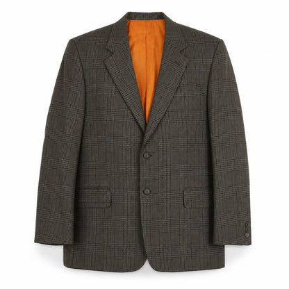 Berkertex Mens Green Houndstooth Polyester Jacket Suit Jacket Size XL Regular