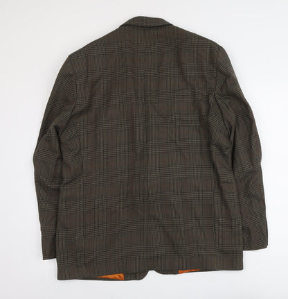 Berkertex Mens Green Houndstooth Polyester Jacket Suit Jacket Size XL Regular