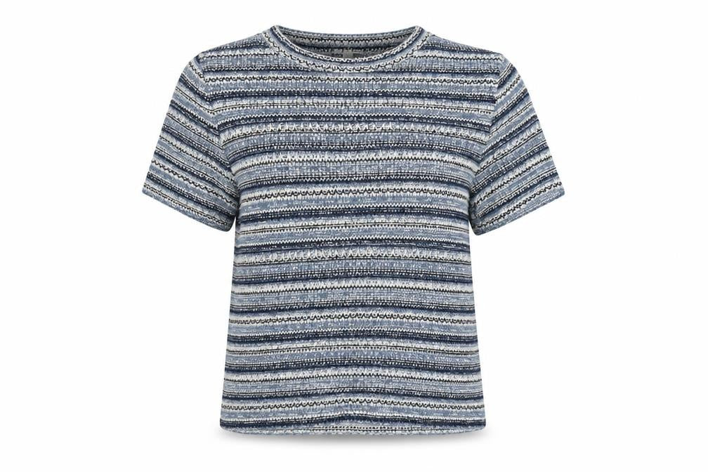 River Island Womens Blue Boat Neck Striped Acrylic Pullover Jumper Size 14