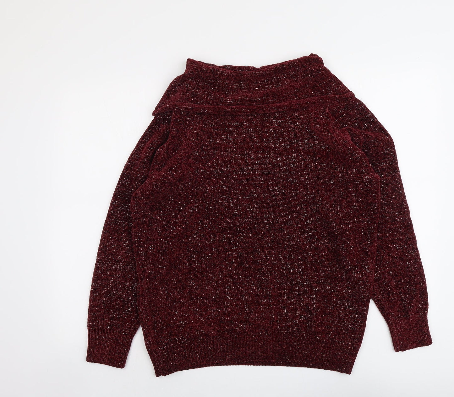 Anna Rose Womens Red Roll Neck Polyester Pullover Jumper Size L